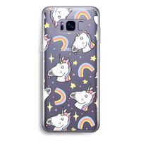 Rainbow Unicorn: Samsung Galaxy S8 Plus Transparant Hoesje