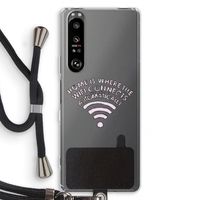 Home Is Where The Wifi Is: Sony Xperia 1 III Transparant Hoesje met koord