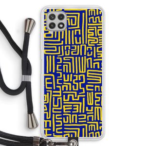 Majorelle Blue Print: Samsung Galaxy A22 4G Transparant Hoesje met koord