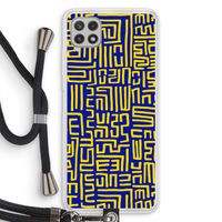 Majorelle Blue Print: Samsung Galaxy A22 4G Transparant Hoesje met koord