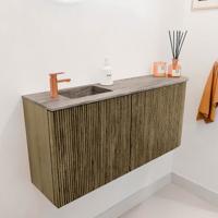 Toiletmeubel Mondiaz Joya Dlux | 91.6 cm | Meubelkleur Dusk | Faye wastafel Oza Wasbak Links | 1 kraangat