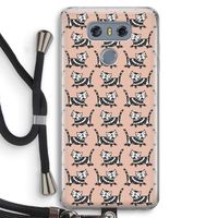 Zwarte poes: LG G6 Transparant Hoesje met koord