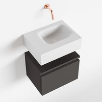 Toiletmeubel Mondiaz Andor | 40 cm | Meubelkleur Dark grey | Lex vrijhangend wastafel Talc Rechts | Zonder kraangat