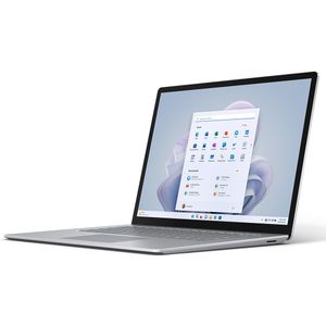 Microsoft Surface Laptop 5 i7-1255U Notebook 38,1 cm (15") Touchscreen Intel® Core™ i7 8 GB LPDDR5x-SDRAM 256 GB SSD Wi-Fi 6 (802.11ax) Windows 11 Home Platina