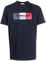 Moncler t-shirt à logo imprimé - Bleu