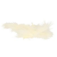 Hobby knutsel veren - 100x - creme wit - 7 cm - sierveren - decoratie - thumbnail