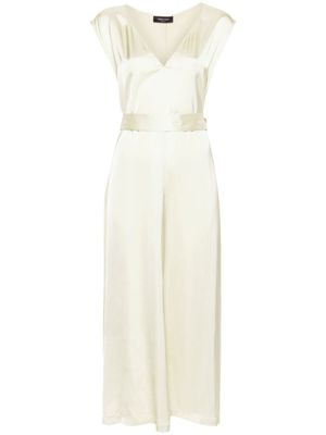 Fabiana Filippi robe en satin à taille ceinturée - Vert
