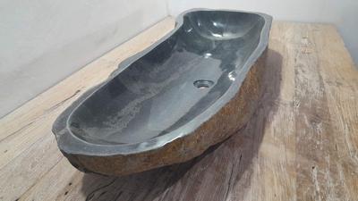 Waschbecken Flussstein RXXL25031006, 109x39x15 cm