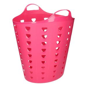 Flexibele wasmand - kunststof - 60L - roze - D38 x H47 - kuip   -