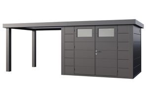 Telluria | Tuinhuis Classico 3024 met Overkapping Open Lounge Large | Links | Antraciet