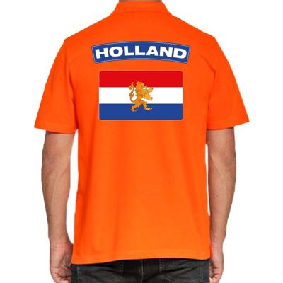Holland thema supporter poloshirt - shirt - oranje - voor heren - Koningsdag / EK WK Holland thema supporter poloshirt - shirt - oranje - voor heren - Koningsdag / EK WK