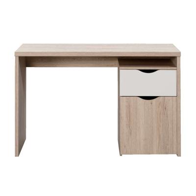 Leen Bakker - Bureau Tempo - Eikenkleur/wit - 76x120x55 Cm - Spaanplaat - Bruin