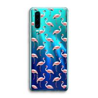 Flamingoprint groen: Huawei P30 Transparant Hoesje
