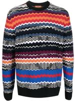 Missoni zigzag-pattern drop-shoulder jumper - Bleu