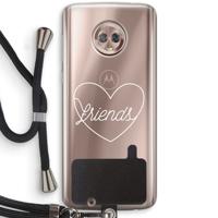 Friends heart pastel: Motorola Moto G6 Transparant Hoesje met koord - thumbnail