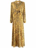 DVF Diane von Furstenberg robe ceinturée à imprimé peau de serpent - Jaune - thumbnail