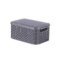 Curver opbergmand met deksel klein - grijs - 13x29x19 cm Curver opbergmand met deksel klein - grijs - 13x29x19 cm