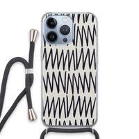 Marrakech Zigzag: iPhone 13 Pro Transparant Hoesje met koord