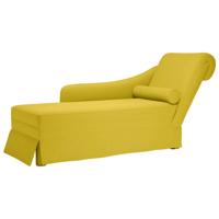Chaise longue met bolster en rechterarmleuning fluweel geel