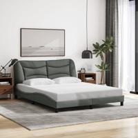 Bedframe zonder matras stof donkergrijs 160x200 cm