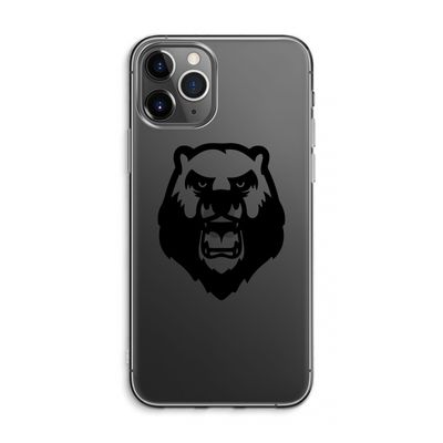 Angry Bear (black): iPhone 11 Pro Max Transparant Hoesje