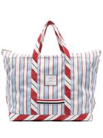 Thom Browne sac cabas rayé à patch logo - Bleu