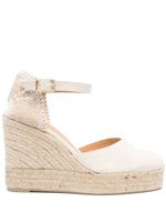 Castañer espadrilles compensées en raphia tressé - Tons neutres