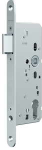 ASSA ABLOY N1005 Cilinderloopslot | DM60mm | PC72mm | krukgat 8mm | voorplaat RVS 24x235mm afgerond | zamac vernikkelde dagschoot | DR 1+3/2+4 -