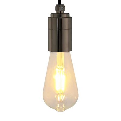 Lamphouders 2 st glanzend zwart E27