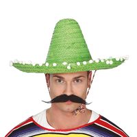 Guirca Mexicaanse Sombrero hoed voor heren - carnaval/verkleed accessoires - groen   - - thumbnail