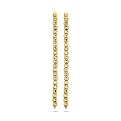 Verfijnde 14k Geelgouden Oorhangers met Bolletjes - 50mm Hoog
