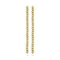 Verfijnde 14k Geelgouden Oorhangers met Bolletjes - 50mm Hoog