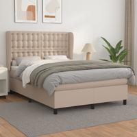 Boxspring met matras kunstleer cappuccinokleurig 140x200 cm