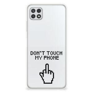 Samsung Galaxy A22 5G Silicone-hoesje Finger Don't Touch My Phone