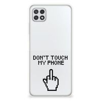 Samsung Galaxy A22 5G Silicone-hoesje Finger Don't Touch My Phone - thumbnail