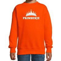 Oranje Prinsesje met kroon sweater meisjes