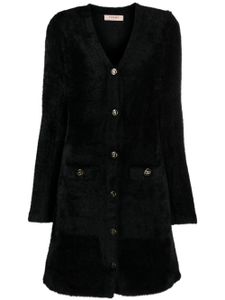 TWINSET robe courte boutonnée à col v - Noir