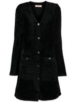 TWINSET robe courte boutonnée à col v - Noir