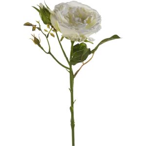 Kunstbloem roos Anne - creme wit - 37 cm - decoratie bloemen