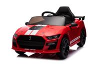 Ford Mustang GT500, 12-volt elektrische kinderauto met rubberen banden, lederen zitje en meer!