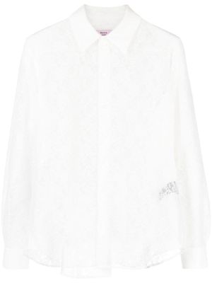 Martine Rose chemise à fleurs en dentelle - Blanc