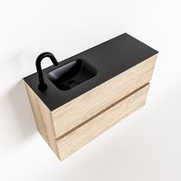 Toiletmeubel Mondiaz Ada | 80 cm | Meubelkleur Washed oak | Lex wastafel Urban Links | 1 kraangat