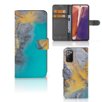 Samsung Galaxy Note 20 Bookcase Marble Blue Gold - thumbnail