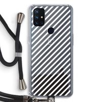 Strepen zwart-wit: OnePlus Nord N10 5G Transparant Hoesje met koord