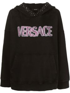 Versace hoodie à ornements de clous - Noir