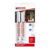 Krijtstift edding 4095 rond 2-3mm wit blister à 2 stuks