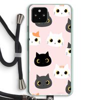 Katten: Pixel 5a 5G Transparant Hoesje met koord