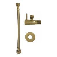 Hoekstopkraan Wiesbaden Minimal Met Flexibele Aansluitslang 1/2"x3/8" 25 cm Geborsteld Messing