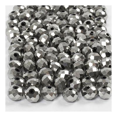 Creativ Company Facet kralen metallic grijs, 100st.