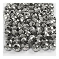 Creativ Company Facet kralen metallic grijs, 100st.